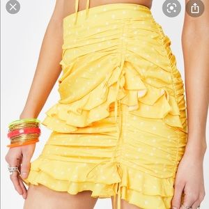 Tiger mist yellow polka dot skirt